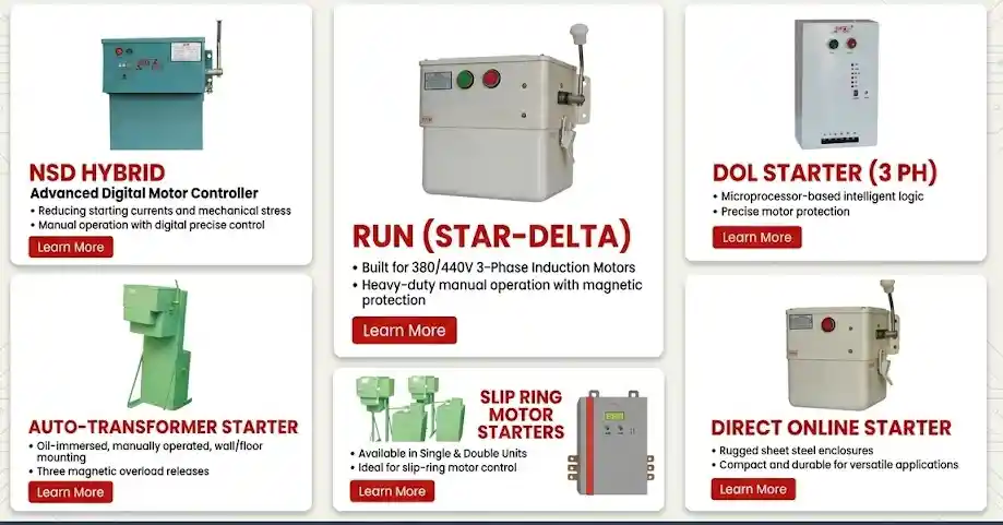 BeeBee Electricals Industrial Three Phase Electric Motor Starter Control Panel